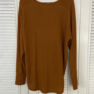 Mudd Waffle Knit Long Sleeve Knotted Front Cozy Chestnut Brown Top Size XL thumbnail 3