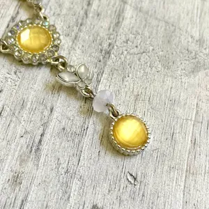 Vintage Avon silver tone yellow butterfly necklace thumbnail 6