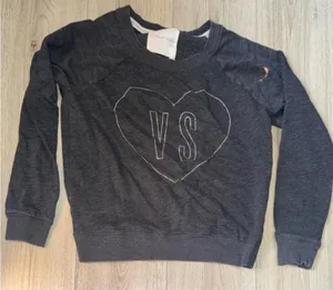 Victoria's Secret Dark Gray VS Heart Logo Sweatshirt Crewneck crew sweater thumbnail 1
