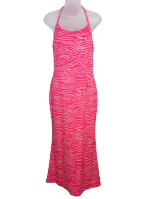 PRETTYGARDEN Fitted Pink Zebra-Print Maxi Dress Size Medium NWT thumbnail 2