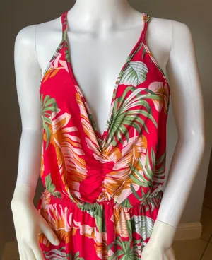 New Women’s Pink Tropical sleeveless dress thumbnail 12