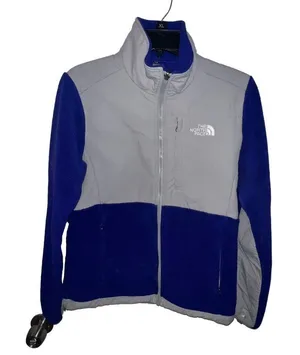 The North Face Jacket Womens Small Blue Purple Grey‎ Fleece Polartec Denali Coat thumbnail 1