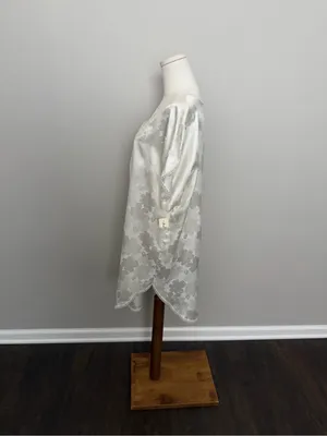 Vintage Lily Of France Nightgown Nighty Dress Satin Floral Lace Ivory Cream thumbnail 7