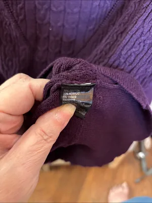 FINAL MARKDOWN Preston & York Plum Cable-Knit Short Sleeve Scoop Sweater Small thumbnail 4