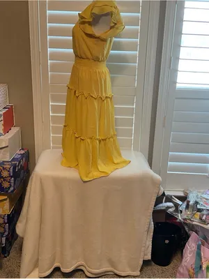 Jessica Simpson Yellow Tiered Ruffle Midi Dress thumbnail 5