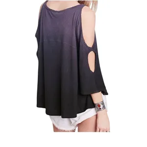 We the Free People XS Lily ombre dip dye cold shoulder tee top TB2 3407 thumbnail 2