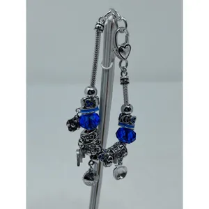 Teacher Charm Bracelet Blue Apple #1 Teacher Book ABC Heart Spacers 8"‎ Long thumbnail 6