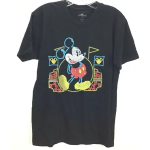 Disney Mickey Mouse T-Shirt Unisex Small Black Rhinestone Hong‎ Kong Disneyland thumbnail 1