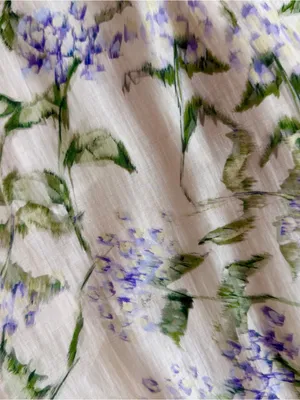 En Saison Charleston Floral Ruffle Midi Dress Natural Indigo NWT M thumbnail 8
