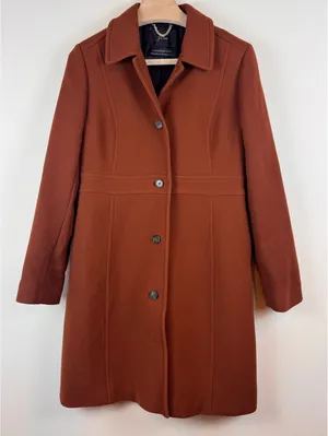 J.Crew Classic Lady Day Coat Dark Amber Italian Wool Thinsulate Size 14 thumbnail 2