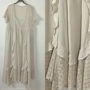 Free People Ethereal Bohemian Bring The Romance Midi Maxi Dress Neutral Small thumbnail 14