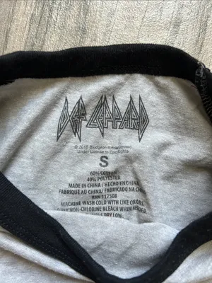 Def Leppard-Inspired Black & Gray Raglan Long Sleeve Tee thumbnail 3