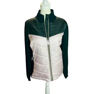 Alp-n-Rock Quilted Puffer Knit Jacket Light Pink Black Zip Up Women’s M thumbnail 2