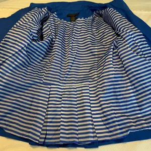 Grace Elements Blue Belted Short Trench Pea Coat Jacket Women’s Size 12 Roll Tab thumbnail 11