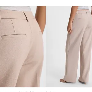 EXPRESS Editor Boot Mid Rise Dress Trouser Pant Size 6 Cream Khaki thumbnail 7