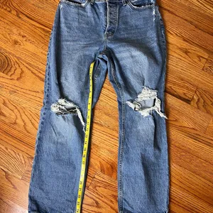 Abercrombie & Fitch Dad High Rise Distressed Blue Jeans Curve Love thumbnail 3