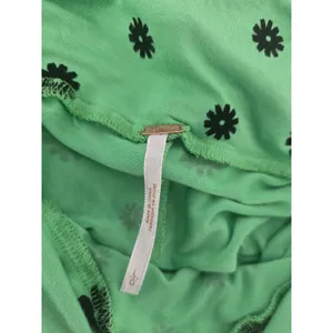 Free People Bodysuit Women Large Green Daisy Floral Intimately Ruched Sweetheart thumbnail 4
