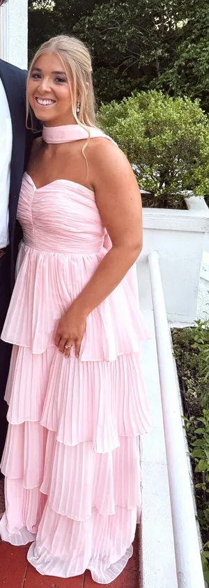 Pink Ruffle Dress Size 4 thumbnail 1