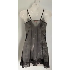 Vintage Victoria's Secret Lace Slip Black Medium thumbnail 3