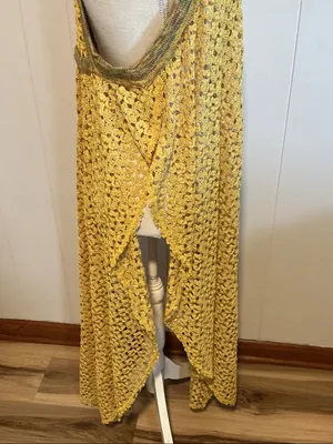 Free People Yellow Crochet Swim Coverup Halter thumbnail 8
