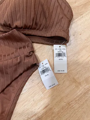 Aerie Swim XL Ribbed Top& Shine Crossover High Cut Cheeky Bikini thumbnail 7