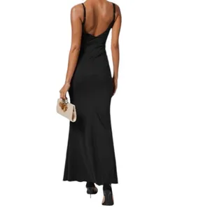 Halara Womens Size Large V Neck Mermaid Maxi Dress Black Adjustable Straps‎ NWOT thumbnail 10