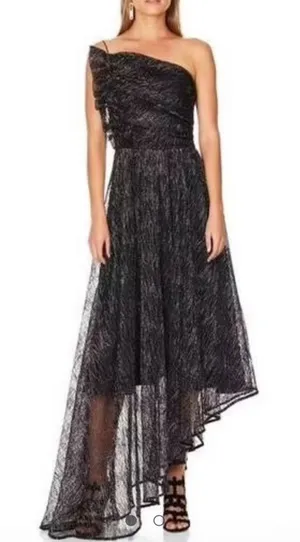 La Maison Talulah Starcrossed Lover Black Gold Metallic High Low Gown L thumbnail 1