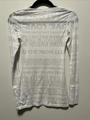 LULULEMON Vintage Manifesto Burnout Long Sleeve White, Size 4 thumbnail 5