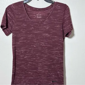 Nike Women Maroon‎ Athletic Basic Dri-Fit shirt size small thumbnail 2