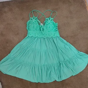 Boutique Mint Crochet Dress thumbnail 2