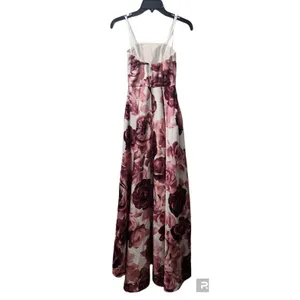 Floral High Low Dress Party Cocktail‎ Strapless Dress thumbnail 2