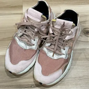 Adidas Nite Jogger Rose Gold Metallic Sneakers Athletic Women's 9 thumbnail 2