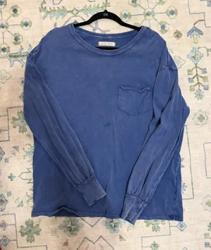 Blue Free People Top Long Sleeve thumbnail 1