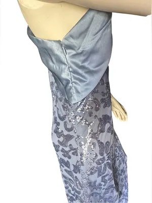HY One Shoulder Sequin Formal Gown Blue Size 12 NWOT thumbnail 4
