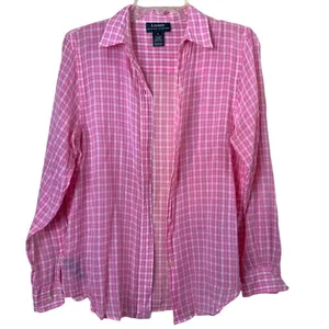 Vintage Lauren Ralph Lauren Sheer Pink Blouse Size Small thumbnail 4