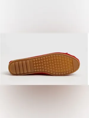 Minnetonka Red Suede Moccasin with Fringe Bow Size 5 thumbnail 6