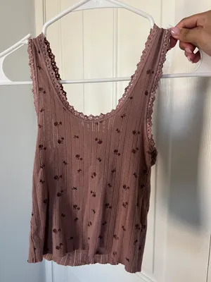 Urban Outfitters Lace Pointelle Tank Top thumbnail 2