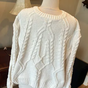 Cozy Cream Chenille Cable Knit Sweater thumbnail 6