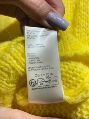 NWT Free People Neon Yellow Alpaca Blend V Neck Slouchy Knit Sweater Size S thumbnail 9