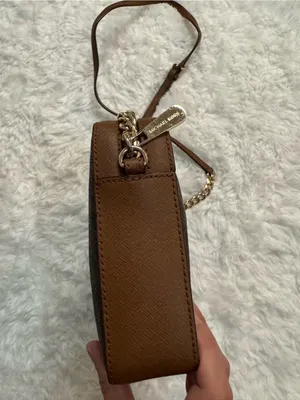 Michael Kors Brown MK Monogram Crossbody with Gold Chain thumbnail 11