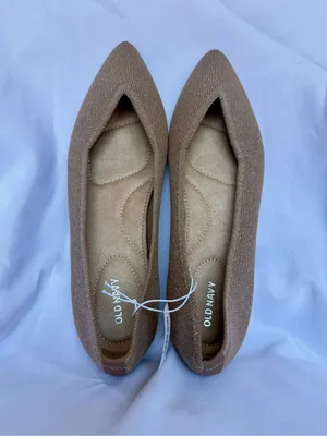 Old Navy Soft Knit Pointed Toe Ballet Flats in Cocoa Fawn Size 11 thumbnail 2