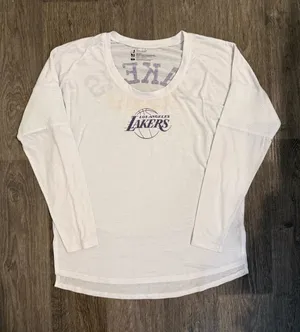 Women’s White Long-Sleeve Lakers Tee thumbnail 1
