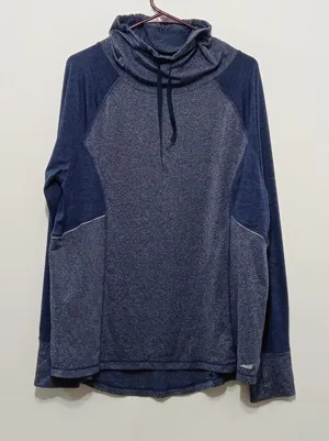 Avia Women's Athletic Top Pullover Blue Drawstring Long Sleeve Funnel Neck XL thumbnail 1