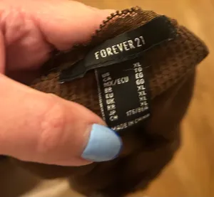 Forever 21 Paris Amour Brown Waffle Knit Tank Top Size XL thumbnail 3