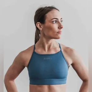 NoBull Women Matte High Neck Sports Bra Unpadded Teal Blue Stretch Size XS NWOT thumbnail 1