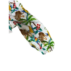 Farm Rio Tropical‎ Paradise One Shoulder Cut Out Midi Dress Women's Size Large thumbnail 11