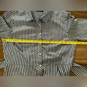 Tommy Hilfiger Women Blue Shirt Dress Pin Stripe 3/4 Sleeve Button Collar thumbnail 6
