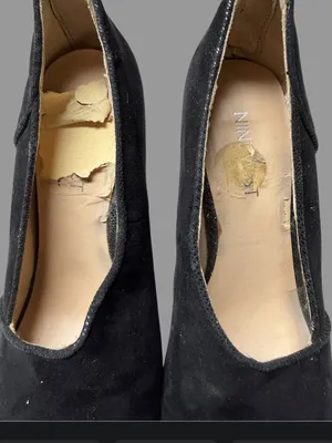 Nine West Black Suede Peep-Toe Stiletto Heels thumbnail 5