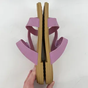 Crocs Tulum Toe Post Sandal Purple Tan Women 8 Slip On Buckle Casual Comfy thumbnail 5