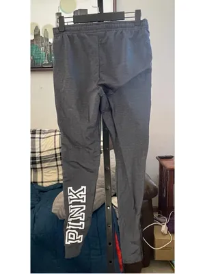 Women's PINK Victoria's Secret Gray & White Track Pants S thumbnail 2